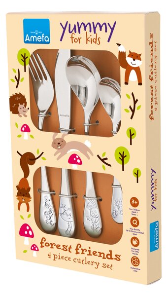 AMEFA Детски прибори за хранене FOREST FRIENDS - 4 части
