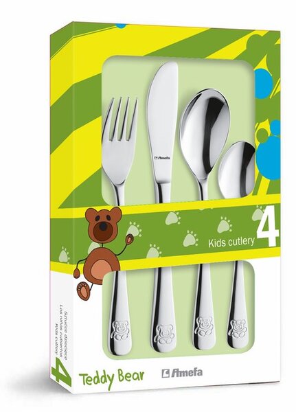 AMEFA Детски прибори за хранене TEDDY BEAR - 4 части