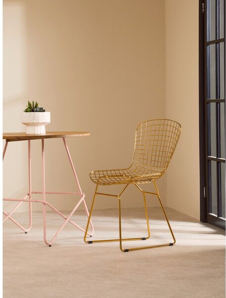 Метален трапезен стол в златист цвят District – Premier Housewares