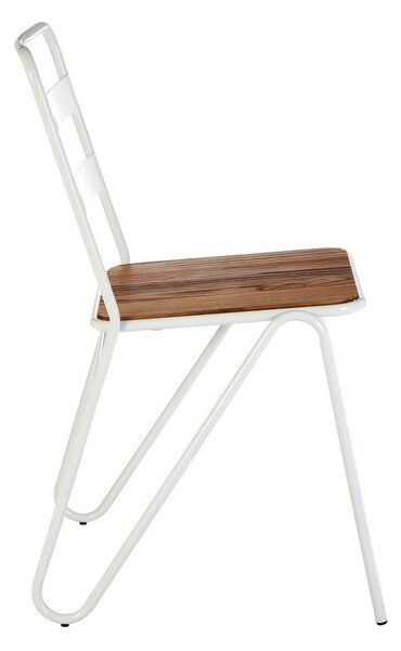 Бял/в естествен цвят трапезен стол от масивен бряст District – Premier Housewares