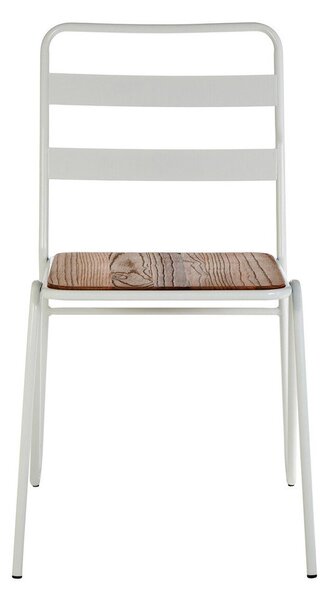 Бял/в естествен цвят трапезен стол от масивен бряст District – Premier Housewares