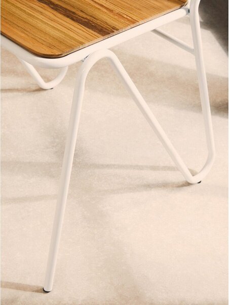 Бял/в естествен цвят трапезен стол от масивен бряст District – Premier Housewares