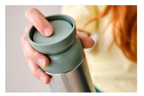 Термочаша от неръждаема стомана в сребрист цвят/светлозелена 350 ml Ellipse – Mepal