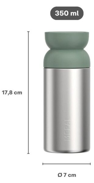 Термочаша от неръждаема стомана в сребрист цвят/светлозелена 350 ml Ellipse – Mepal