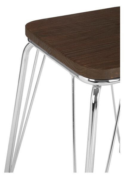 Стол от масивен бряст в сребрист цвят/в естествен цвят District – Premier Housewares