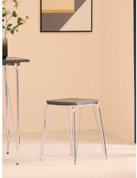 Стол от масивен бряст в сребрист цвят/в естествен цвят District – Premier Housewares
