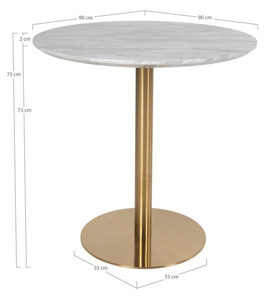 Кръгла маса за хранене с мраморен плот ø 90 cm Bolzano - House Nordic