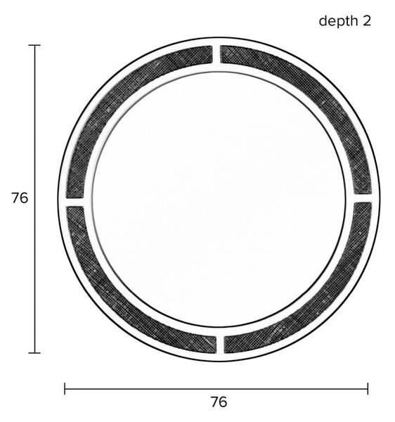 Стенно огледало ø 76 cm Aida - White Label