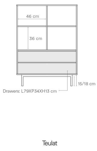 Сив висок скрин 97x130 cm Sierra – Teulat