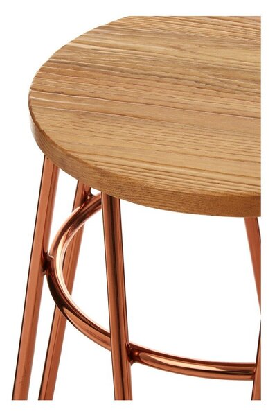 Стол от масивен бряст в естествен цвят/розово златист District – Premier Housewares