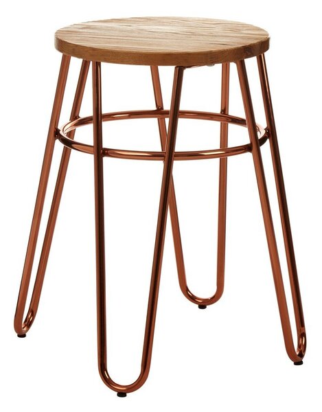 Стол от масивен бряст в естествен цвят/розово златист District – Premier Housewares