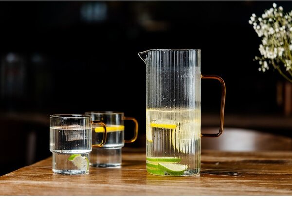 Жълти стъклени чаши в комплект 2 бр. за капучино 350 ml Livio – Vialli Design