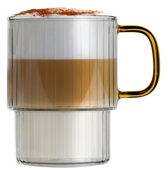 Жълти стъклени чаши в комплект 2 бр. за капучино 350 ml Livio – Vialli Design