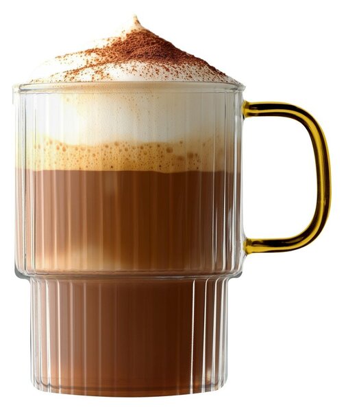 Жълти стъклени чаши в комплект 2 бр. за капучино 350 ml Livio – Vialli Design