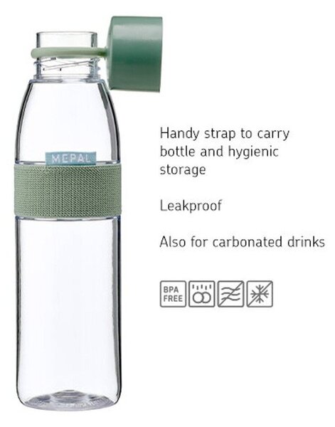 Светлозелена пластмасова бутилка 500 ml Ellipse – Mepal