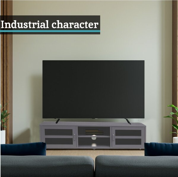 Сива стоманена маса за телевизор 150x50x45 cm Acier – Premier Housewares
