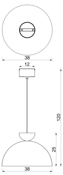 Полилей на кабел NEVIS 1xE27/15W/230V Ø 38 см кафяв