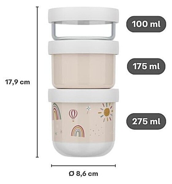 Светлозелени пластмасови детски кутии за храна 3 бр. Little Farm by Little Dutch – Mepal