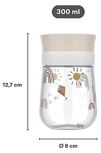 Бежова пластмасова детска чаша 300 ml Sunshine & Rainbow – Mepal
