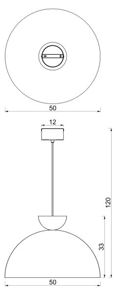 Полилей на кабел NEVIS 1xE27/15W/230V Ø 50 cm кафяв