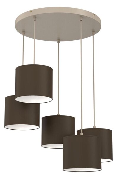 Плафон ARDEN 5xE27/15W/230V Ø 44 см бежово/кафяво