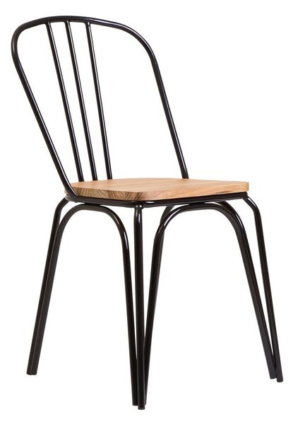 Черен трапезен стол от масивен бряст District – Premier Housewares
