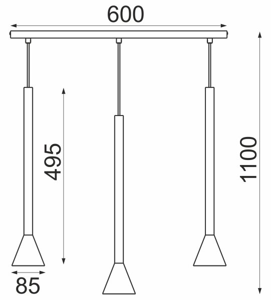 Полилей на кабел MAZZO 3xGU10/8W/230V черен