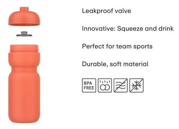 Антрацитна пластмасова бутилка 600 ml Active – Mepal