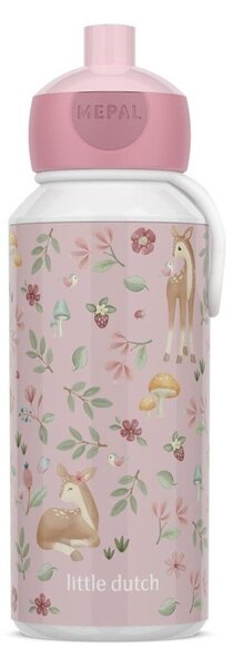 Светлорозова пластмасова детска бутилка 400 ml Fairy Garden by Little Dutch – Mepal