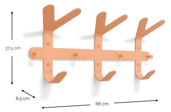 Стоманена стенна закачалка в цвят сьомга 66 cm Frondo – Spinder Design