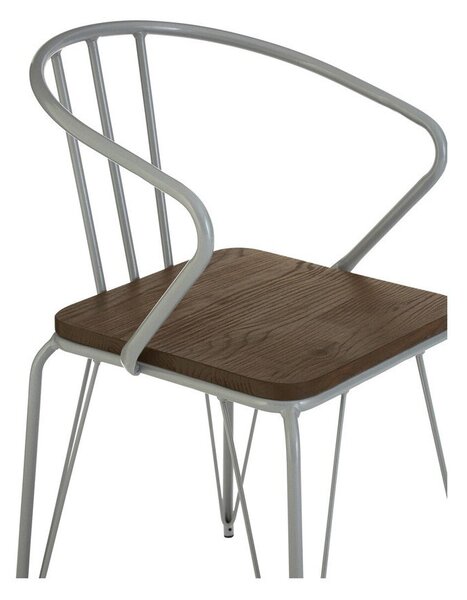 Сив/в тъмно естествен цвят трапезен стол от масивен бряст District – Premier Housewares