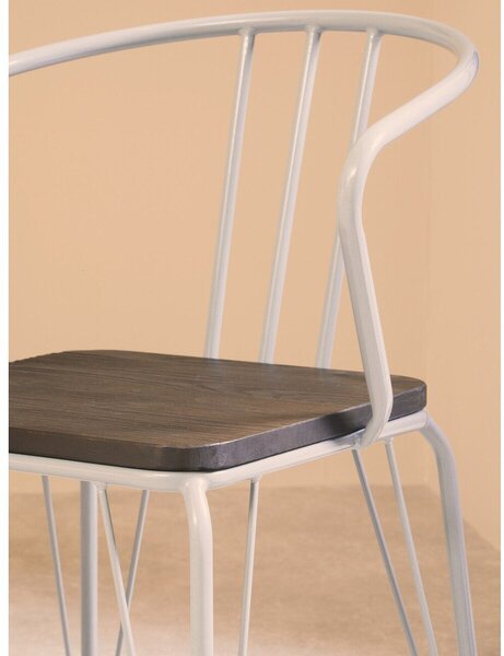 Сив/в тъмно естествен цвят трапезен стол от масивен бряст District – Premier Housewares
