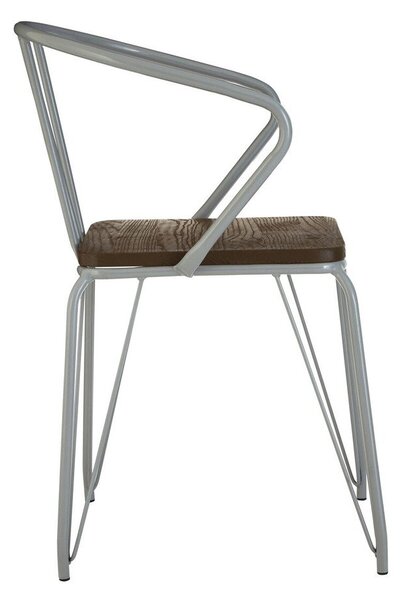 Сив/в тъмно естествен цвят трапезен стол от масивен бряст District – Premier Housewares