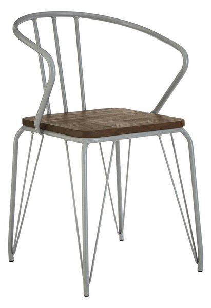 Сив/в тъмно естествен цвят трапезен стол от масивен бряст District – Premier Housewares