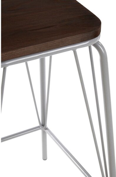 Сив/в тъмно естествен цвят стол от масивен бряст District – Premier Housewares