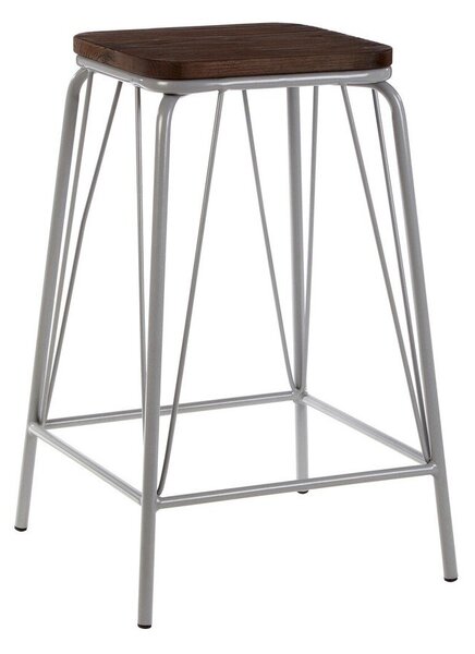 Сив/в тъмно естествен цвят стол от масивен бряст District – Premier Housewares