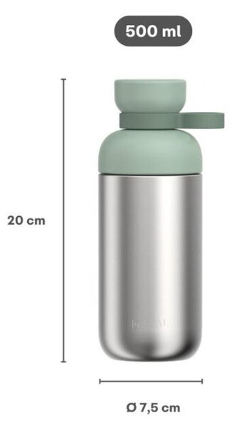 Черна/в сребрист цвят бутилка от неръждаема стомана 500 ml Vita – Mepal