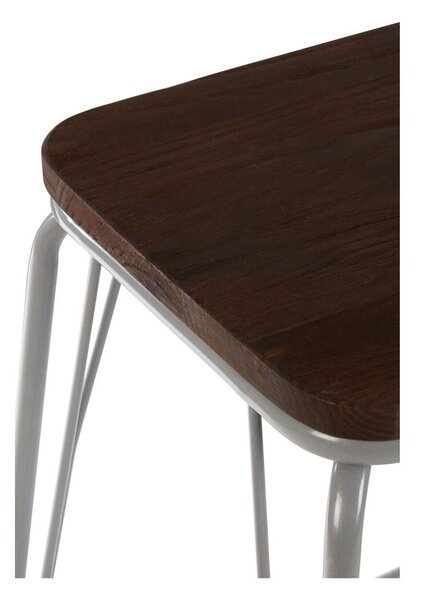 Сив/в тъмно естествен цвят стол от масивен бряст District – Premier Housewares