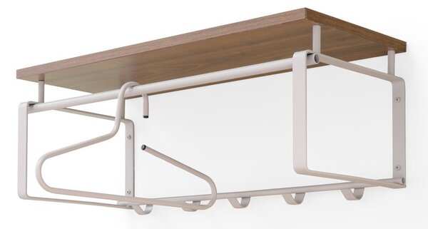 Стоманена стенна закачалка в естествен цвят/кафяво-сива с рафт 70 cm Rex – Spinder Design