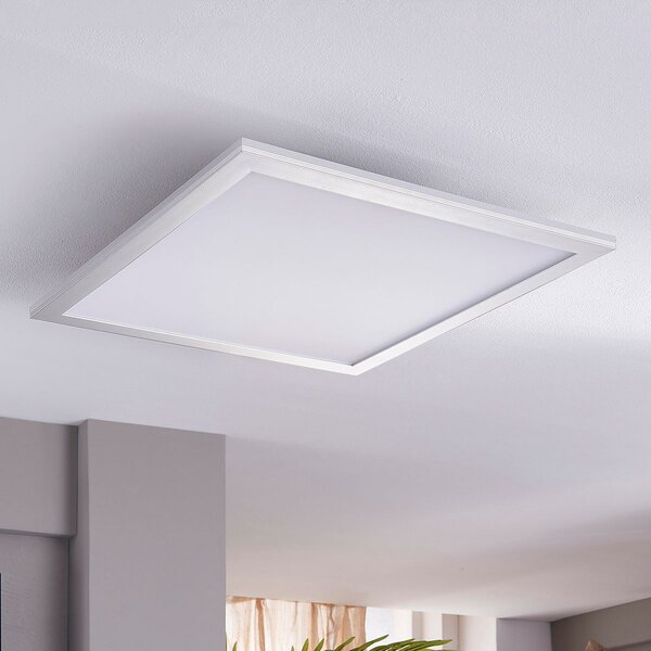 Lindby LED панел Livel, комплект от 2 броя, 4000 K, 40 x cm, сребрист, Металик, Кухня, Пластмаса, Модерен