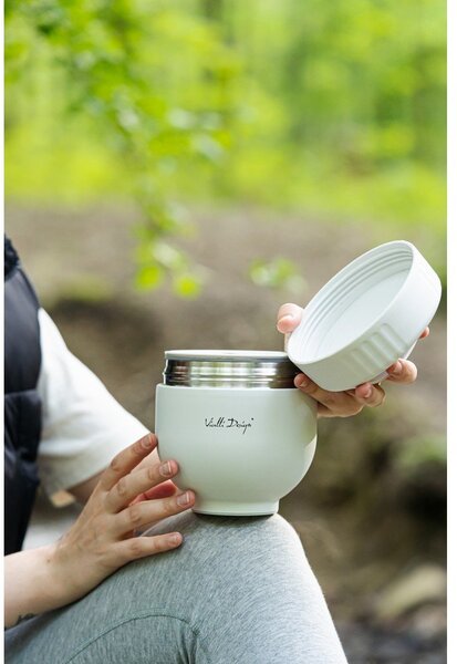 Бял термос за храна от неръждаема стомана 680 ml Fuori – Vialli Design