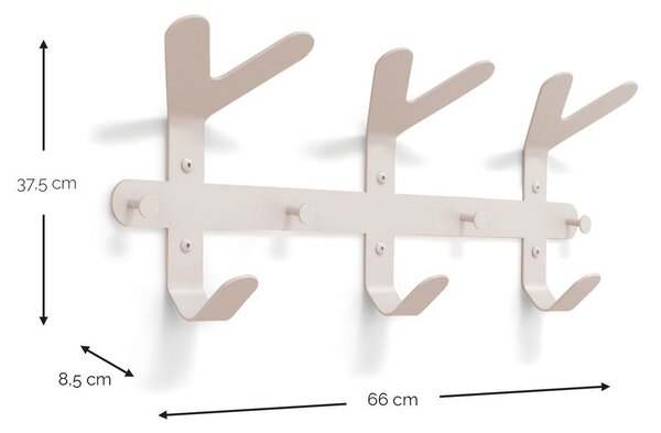 Кафяво-сива стоманена стенна закачалка 66 cm Frondo – Spinder Design