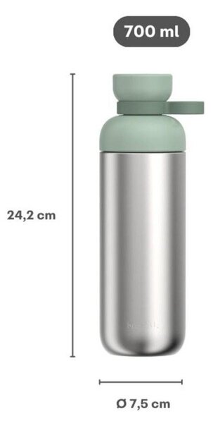 Бутилка от неръждаема стомана в сребрист цвят/светлозелена 700 ml Vita – Mepal