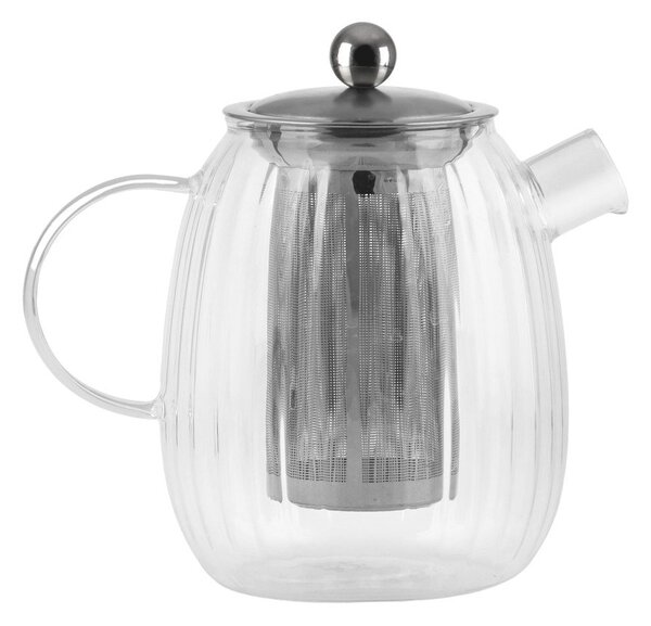 Стъклен чайник с цедка в матово сребрист цвят 1 l Tulip – Vialli Design