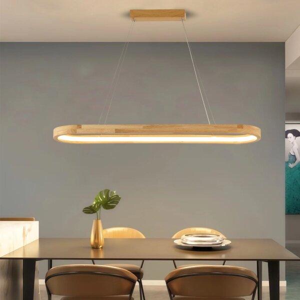 Brilagi - LED полилей на кабел UMEA WOOD LED/40W/230V 90x22 cm дърво
