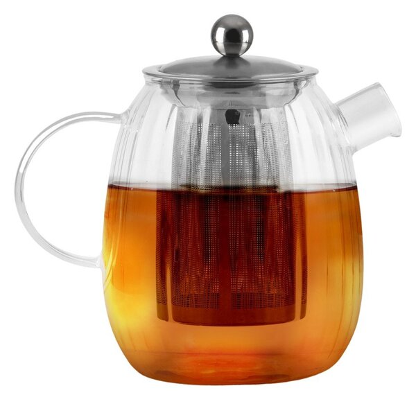 Стъклен чайник с цедка в матово сребрист цвят 1 l Tulip – Vialli Design