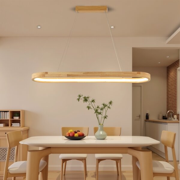 Brilagi - LED полилей на кабел UMEA WOOD LED/40W/230V 90x22 cm дърво