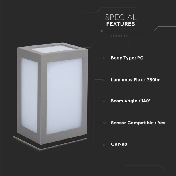 LED Външно стенно осветително тяло LED/12W/230V 4000K IP65