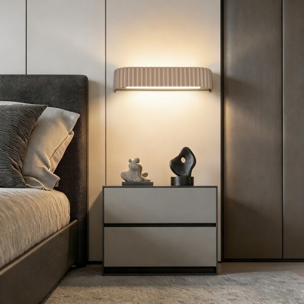 Brilagi - LED димируема стенна лампа FALCON MODERN LED/14W/230V 40 cm бежова + дистанционно управление
