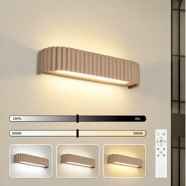 Brilagi - LED димируема стенна лампа FALCON MODERN LED/14W/230V 40 cm бежова + дистанционно управление